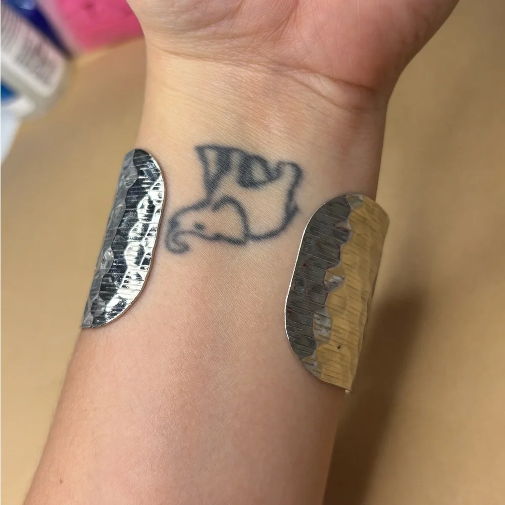 Paparazzi Silver Textured Wristband